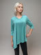 V - Neck Asymmetrical 3/4 Sleeve Tunic Top- T564