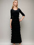 Ruffle Maxi Dress with 3/4 Sleeves - D213