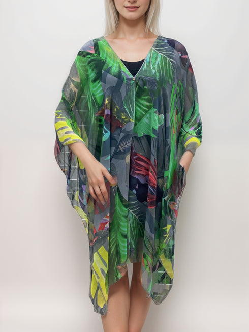 COVER UP WITH BUTTONS EMBELISHMENT-MULTI WAY WEAR - T6108