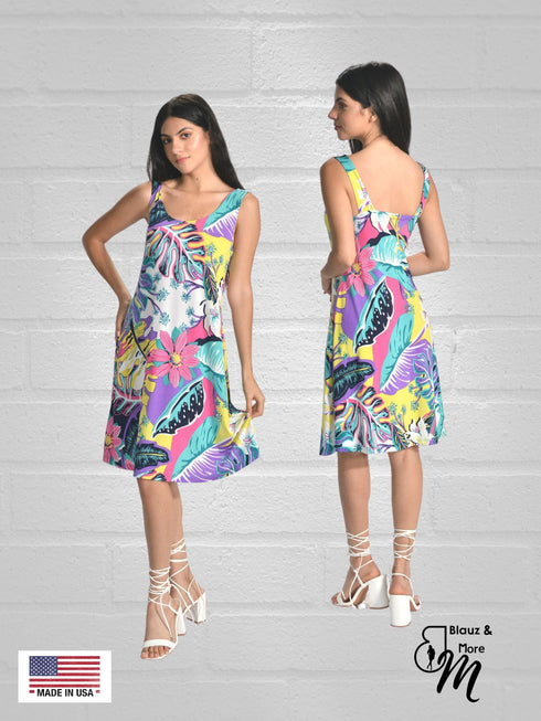SUNDRESS - Skater Style tank dress with strappy back - D001