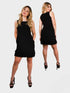 RUFFLE BOTTOM DRESS WITH SIDE SEAM POCKETS - D099