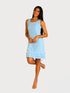 RUFFLE BOTTOM DRESS WITH SIDE SEAM POCKETS - D099