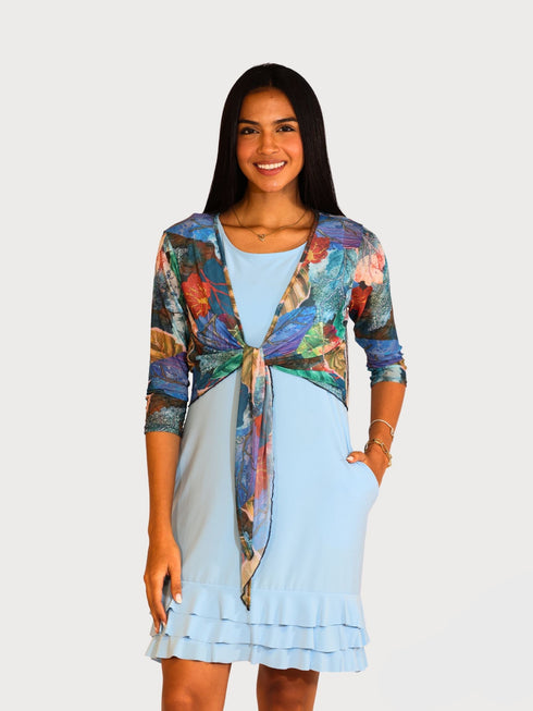 RUFFLE BOTTOM DRESS WITH SIDE SEAM POCKETS - D099