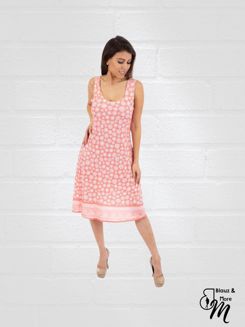 Digital Print Square Back Strappy Tank Dress - D2001