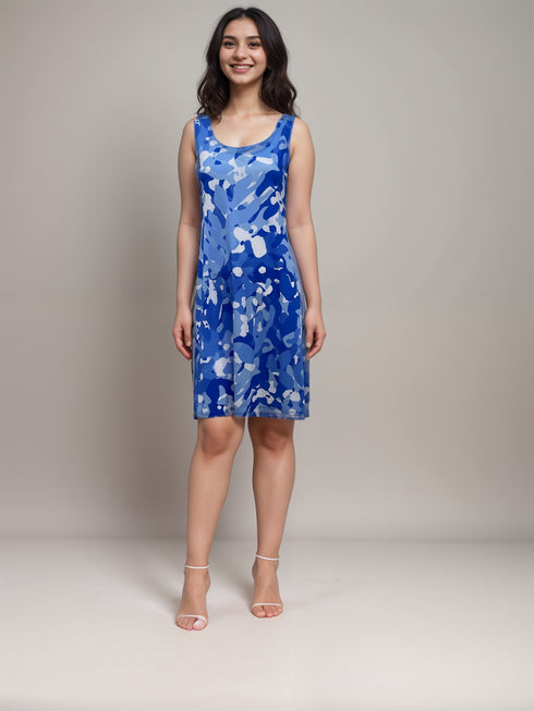 SUNDRESS - Skater Style tank dress with square back - D2001