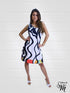 Digital Print Square Back Strappy Tank Dress - D2001