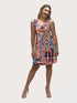 Ruffle Neck Skater Style tank dress with square back and Pocket - D2006
