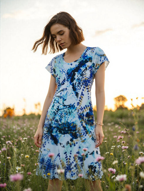 Highlighted Princess Seam Scoop Neck Dress - D2037