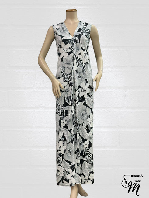 Sheath Silhouette V-Neckline Side Slit Maxi Dress - D2052