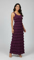 Long Ruffle Maxi Solid color Dress Sleeveless -D211