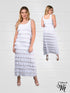 Long Ruffle Maxi Solid color Dress Sleeveless -D211