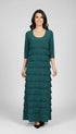 Ruffle Maxi Dress with 3/4 Sleeves - D213