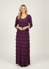 Ruffle Maxi Dress with 3/4 Sleeves - D213