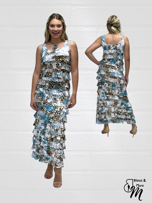 Ruffle Maxi Dress Sleeveless - D2211