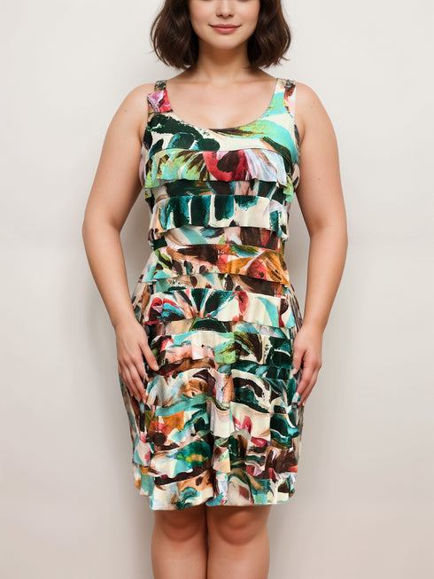 CHACHA Ruffle Knee length PRINTED Dress - D2760