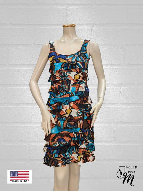 CHACHA Ruffle Dress Sleeveless Knee length - D760