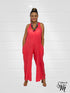 V-Neck Long Sleeveless Cotton JUMP SUITS - J6239