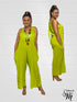 V-Neck Long Sleeveless Cotton JUMP SUITS - J6239