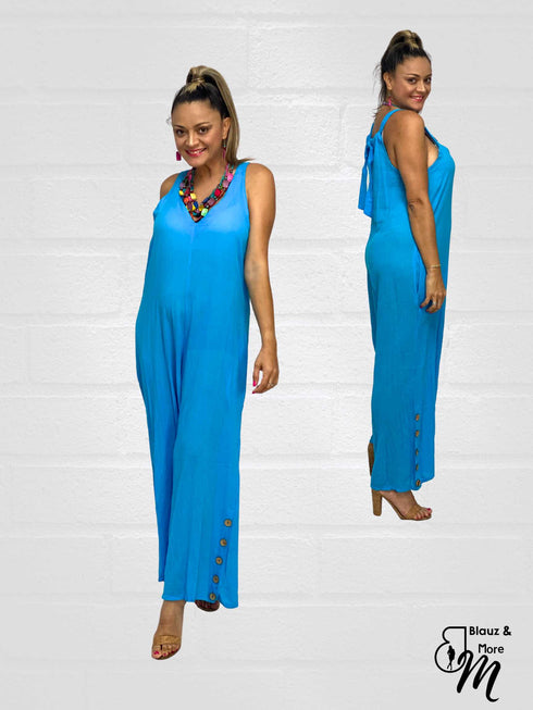 V-Neck Long Sleeveless Cotton JUMP SUITS - J6239