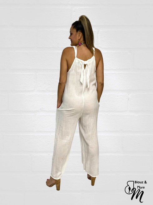 V-Neck Long Sleeveless Cotton JUMP SUITS - J6239