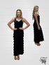 Long Ruffle Maxi Solid color Dress Sleeveless -D211