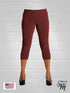 Capri Length soft women's Legging. Three button trim at the leg opening emcees the look - P001