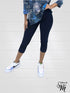 Capri Length soft women's Legging. Three button trim at the leg opening emcees the look - P001
