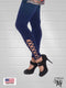 Ankle length leggings with criss cross pattern at the ankle - P009