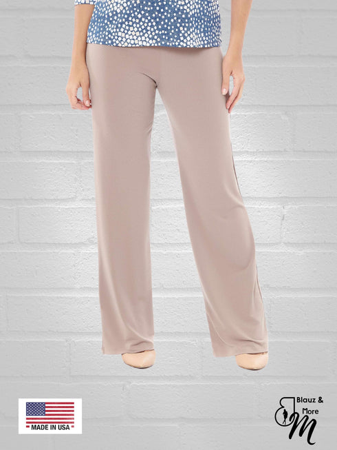 Mid Rise Straight Leg Pull-on Palazzo in solid colors Lounge Wide Leg casual Flowy Pants - P015