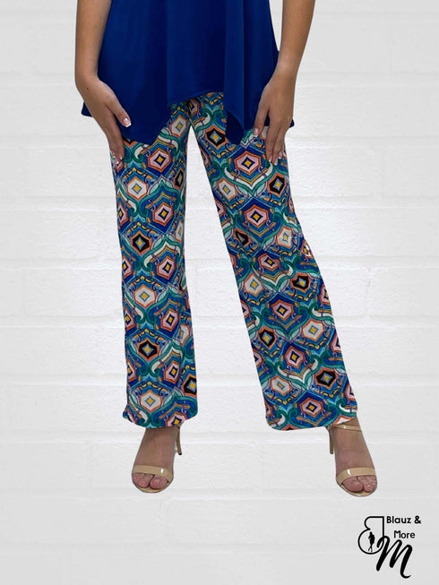 Mid Rise Straight Leg Pull-on Printed Palazzo - P2016