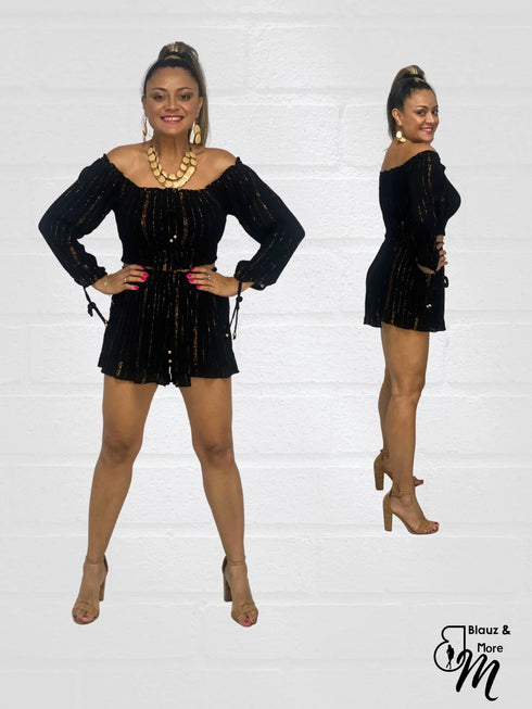 2 Piece Set - Off Shoulder Top and Short for Women - S10342