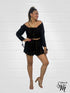 2 Piece Set - Off Shoulder Top and Short for Women - S10342