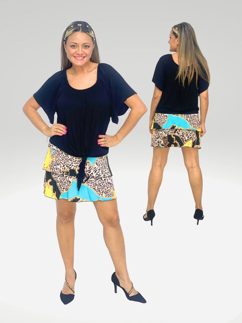 3 Tier PRINTED SKORT with the Ruffle in the center - SH001