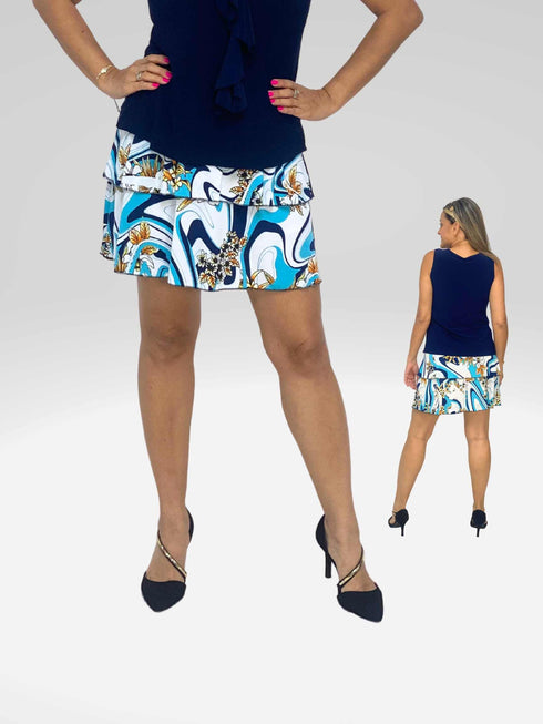 3 Tier PRINTED SKORT with the Ruffle in the center - SH001