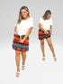 2 Tier Skort with side seam pockets and elasticized waist line - SH011