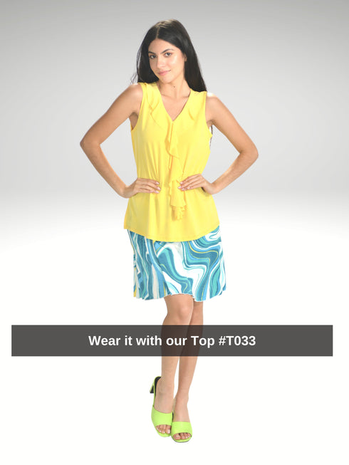 2 Tier Skort with side seam pockets and elasticized waist line - SH011