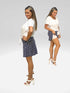 2 Tier Skort with side seam pockets and elasticized waist line - SH011