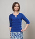 Cut-out V neck 3/4 sleeves Ruffle top T709