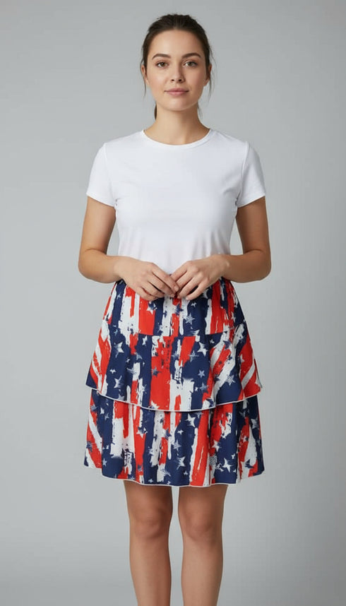 2 Tier DIGITAL PRINT SKORT with the Ruffle in the center SH2001