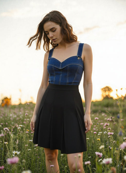 GORED KNEE LENGTH SKIRT – Effortless Elegance - SK004