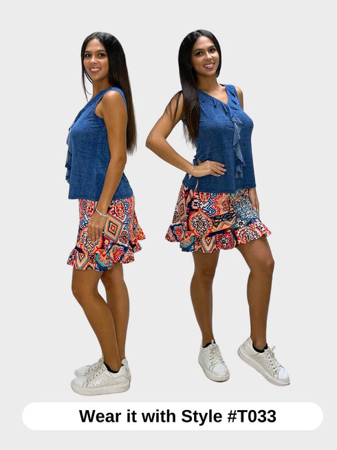 Women Golf Skort with ruffle on bottom & Pockets - SK2014