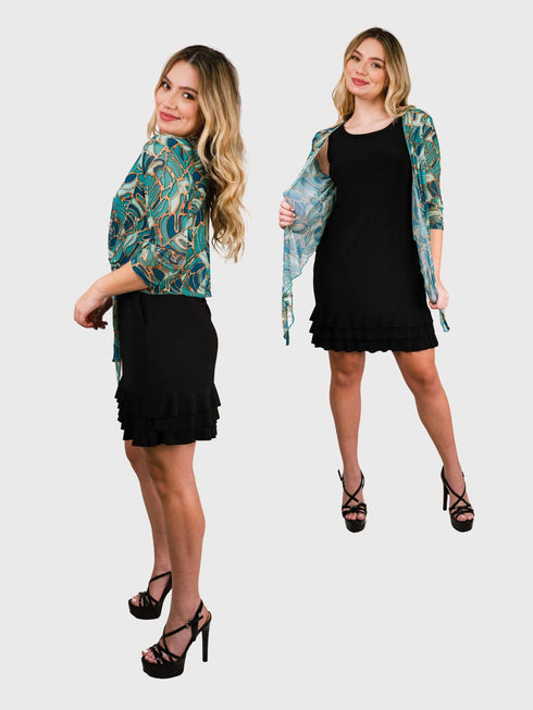 3/4 SLEEVES TIE FRONT BOLERO - T2652