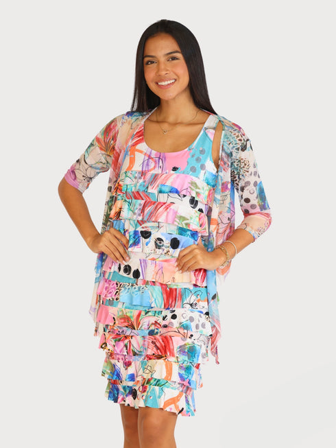 3/4 SLEEVES TIE FRONT BOLERO - T2652