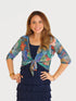 3/4 SLEEVES TIE FRONT BOLERO - T2652