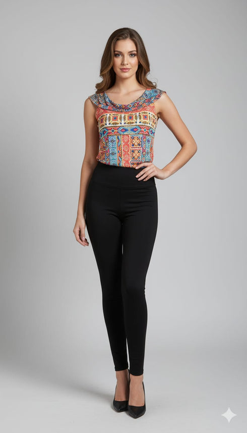 COWL NECK SLEEVELESS TOP - T2662