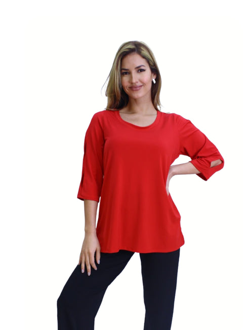 Top with 3 KEY hole details on the sleeves- T430