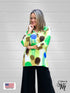 Women's Multi color Batwing Sleeve, half placket with buttons and V Neck Button Up Tunic Tops - T551