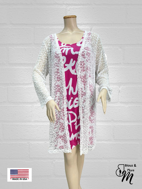 LIGHT AS FEATHER DUSTER CARDIGAN 3/4 SLEEVES FRONT OPEN - T651