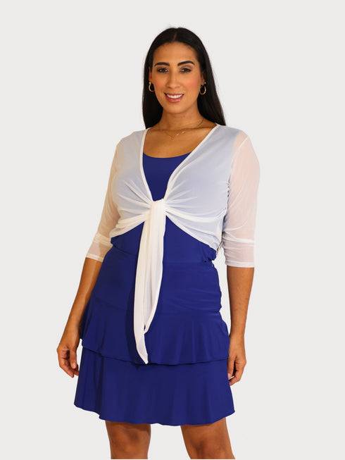 3/4 SLEEVES TIE FRONT BOLERO - T652