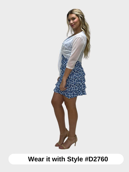 3/4 SLEEVES TIE FRONT BOLERO - T652